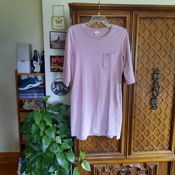 3/$15 Love Fire 3/4 Sleeve Sweater Dress with pockets - Blush Pink, Size M - Picture 2 of 16